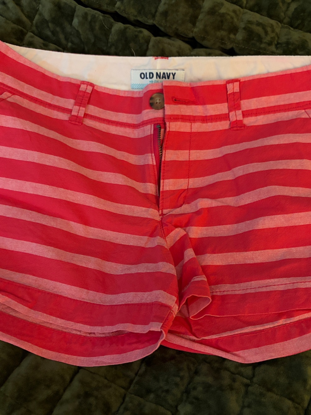 Old Navy Pink and Light Pink Striped High-Waist Shorts